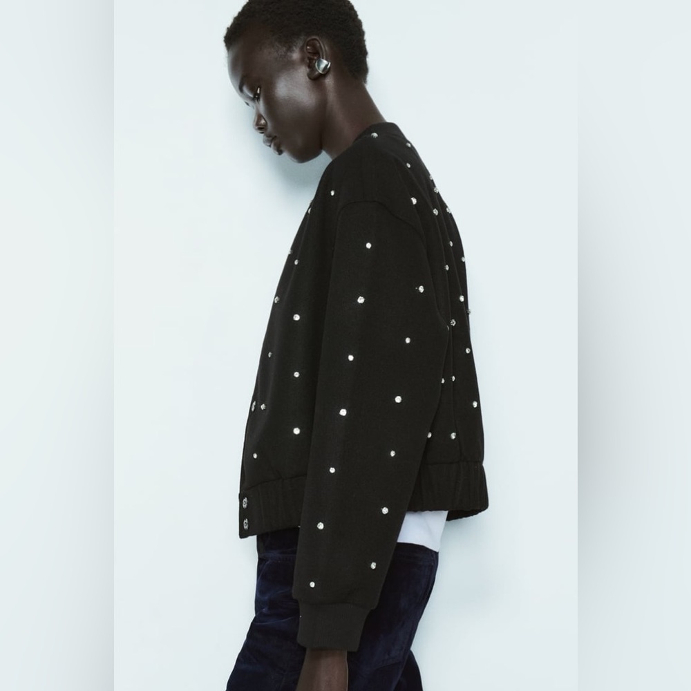 Zara Rhinestone Bomber - Picture 2 of 10